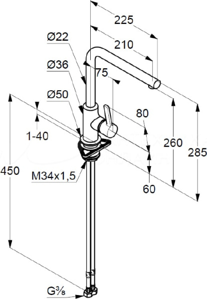 Смеситель для кухни Kludi L-ine S 408033975